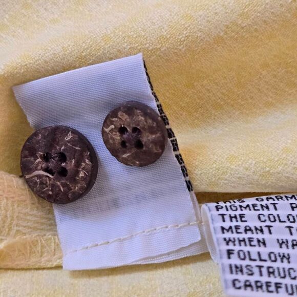 Tommy Bahama Mens Jacquard 100% Silk Button Up Tropical Shirt Pale Yellow Medium - Picture 9 of 12